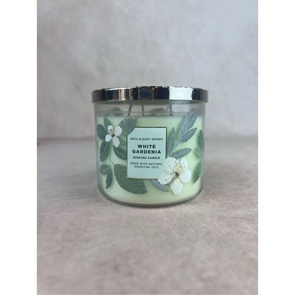 Bath & Body Works WHITE GARDENIA 3 Wick Scented Candle Botanical NEW - Picture 1 of 6